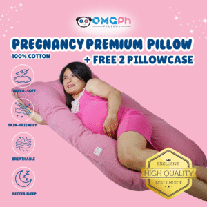 OMGPh premium U-shaped pregnancy and maternity pillow with 2 soft pillowcases for full-body support