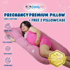 OMGPh premium U-shaped pregnancy and maternity pillow with 2 soft pillowcases for full-body support