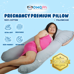OMGPh premium U-shaped pregnancy pillow with removable soft pillowcase for full body support and restful sleep
