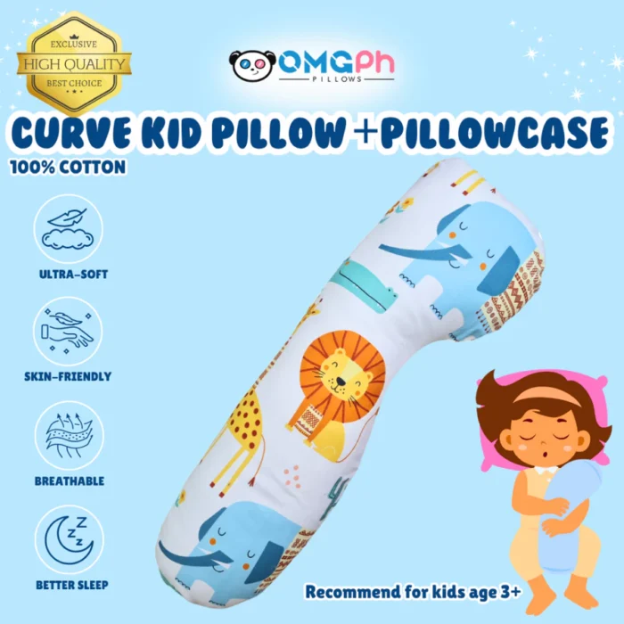 OMGPh Curve Child Hug Sleep Pillow – Kids Pillow + Free Punda OMGPh Curve Child Hug Sleep Pillow for Kids, Girls & Boys – Buy 1 Get 1 Free Punda
