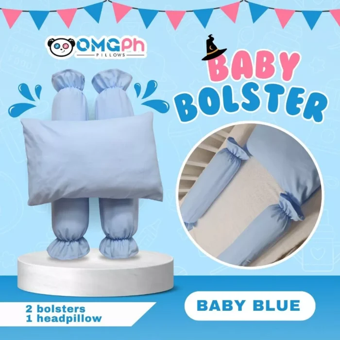 OMGPh Baby Bolster & Head Pillow Set – Ultra-Soft Hypoallergenic Pillows with Removable Pillowcases