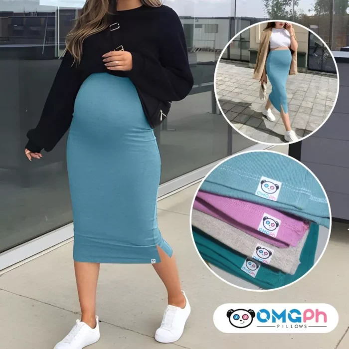 OMGPh Maternity Knit Skirt – Stretchy Ribbed Skirt for Pregnant Women OMGPh Maternity Knit Skirt – Stretchy Ribbed Skirt for Pregnant Women Sizes S-M-L