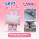 OMGPh Baby Bolster & Head Pillow Set – Ultra-Soft Hypoallergenic Pillows with Removable Pillowcases