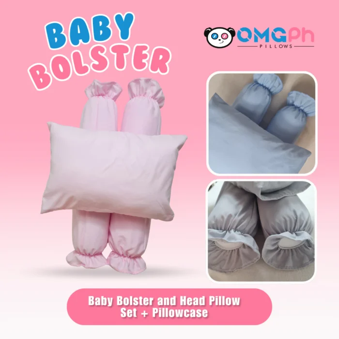 OMGPh Baby Bolster & Head Pillow Set – Ultra-Soft Hypoallergenic Pillows with Removable Pillowcases