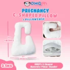 OMGPh C-Shape Pregnancy Maternity Pillow with Pillowcase – 100% Canadian Cotton, 52"x27"
