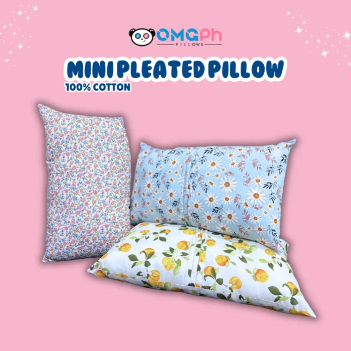 OMGPh Authentic Mini Pleated Pillow – Soft Cotton Pillow for Sleep and Comfort