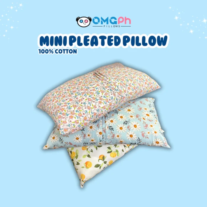 OMGPh Authentic Mini Pleated Pillow – Soft Cotton Pillow for Sleep and Comfort