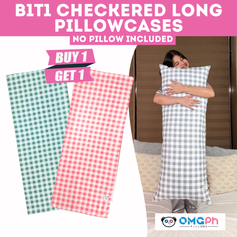 OMGPh 18X45 IN – BUY1 TAKE1 Checkered Long Pillowcase – 2 Long Punda