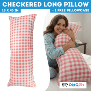 OMGPh Checkered Body Long Pillow – 18×45 IN | Buy 1 Pillow Get 1 Punda